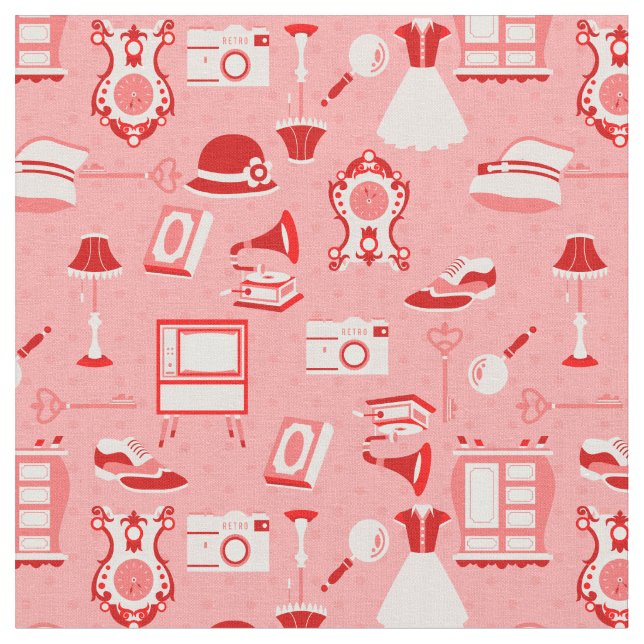 pink red flapper antique nostalgia old fashioned  fabric (Close Up)