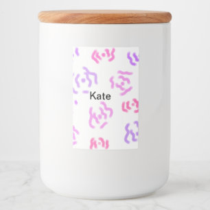 Pink red floral watercolor add name text modern food label