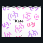 Pink red floral watercolor add name text modern th calendar<br><div class="desc">Design</div>