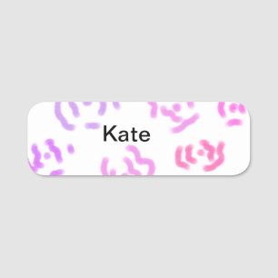 Pink red floral watercolor add name text modern th name tag