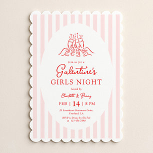 Pink Red Galentine's Party Invitation