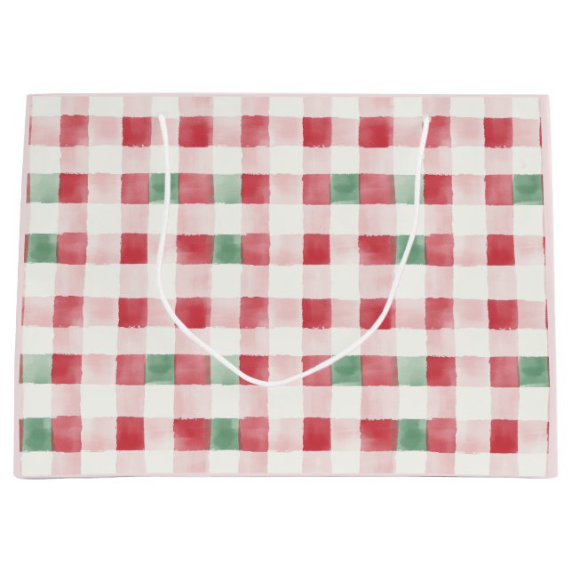 Pink Red Green Retro Pattern Christmas Gift Bag (Front)