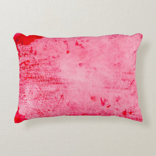 Pink Red Grunge Paint Texture Decorative Cushion