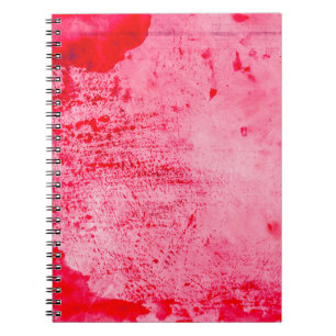Pink Red Grunge Paint Texture Notebook