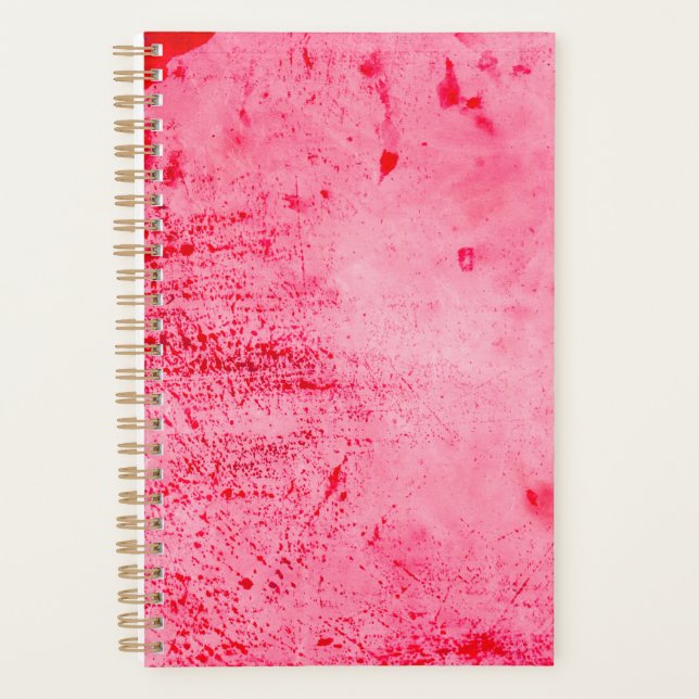 Pink Red Grunge Paint Texture Planner (Front)