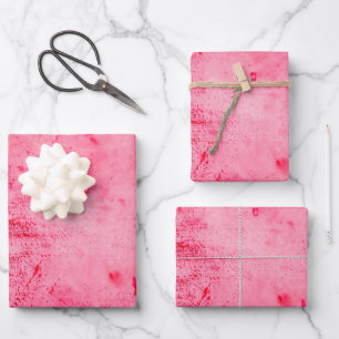 Pink Red Grunge Paint Texture Wrapping Paper Sheet