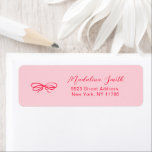 Pink red hand drawn bow bridal return address<br><div class="desc">Pink red hand drawn bow bridal return address label
Matching items are available.</div>