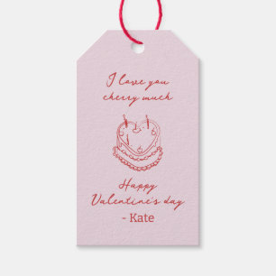 Pink Red Handwritten Valentine Gift Tags