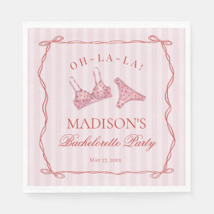 Pink & Red Heart Lingerie Bachelorette Panty Party Napkin