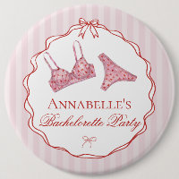 Pink & Red Heart Lingerie Shower Bachelorette Pin