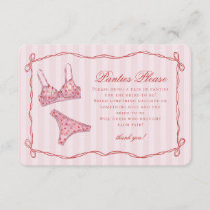 Pink & Red Heart Lingerie Shower Panties Please Enclosure Card