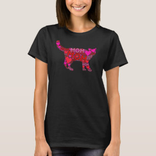 Pink Red Heart Love Mum Cute Pet Cat Mama Mother' T-Shirt