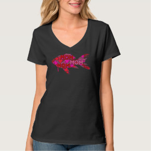 Pink Red Heart Love Mum Goldfish Mama Mother's Da T-Shirt