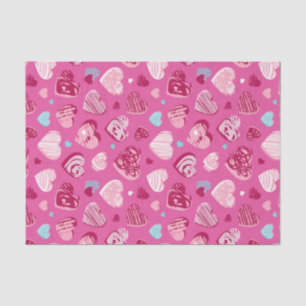 Pink Red Heart Romance Love Pattern Valentines Day Tissue Paper