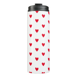 Pink Red heart Valentines Day themed Romantic Thermal Tumbler