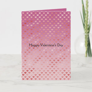 Pink Red Hearts Ombre Holiday Card