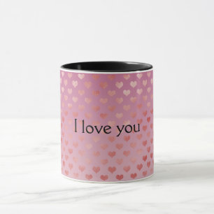 Pink Red Hearts Ombre Mug