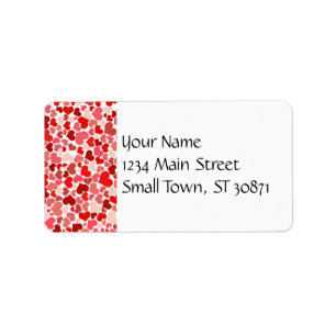 Pink Red Hearts Pattern Valentine's Day Love Gifts Label