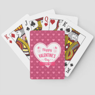 Pink & Red Hearts Valentine’s Day Playing cards
