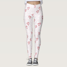 Pink & Red Hearts Women's Leggings