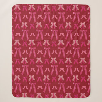 Pink Red Holiday Valentines Bows Blanket