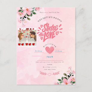 pink red illustrationvalentine`s day card