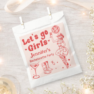 Pink Red Last Rodeo Cowgirl Bachelorette Party Favour Bags