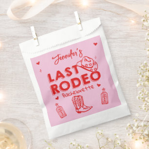 Pink Red Last Rodeo Cowgirl Bachelorette Party Favour Bags