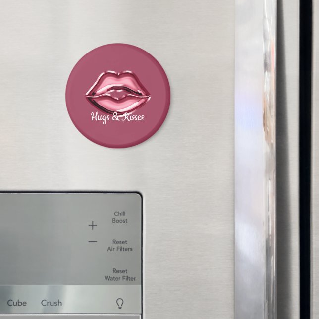 Pink Red Lips Kiss Magnet (In Situ (Fridge))