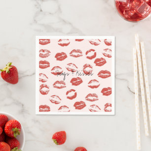 Pink Red Lips Kiss Napkin