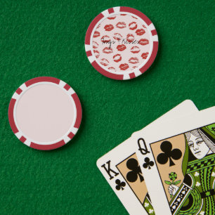 Pink Red Lips Kiss Poker Chips