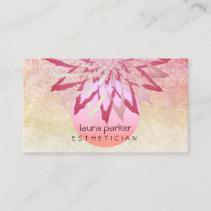 Pink Red Lotus Flower Beautician Cosmetologist Business Card