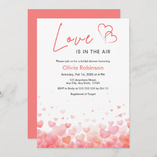 Pink & Red Love is in the Air Bridal Shower Invitation