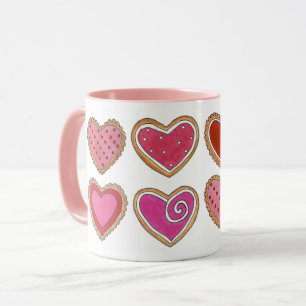 Pink Red Love Valentine's Day Heart Sugar Cookies Mug