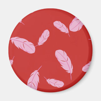 Pink & Red Magnet - Feathers