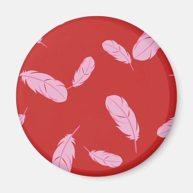 Pink & Red Magnet - Feathers (Front)