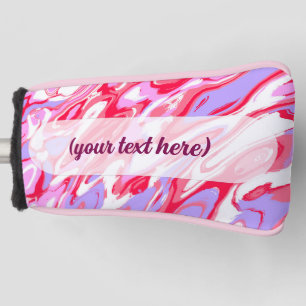 Pink Red Marble Texture Liquid Paint Mixture Golf Head Cover