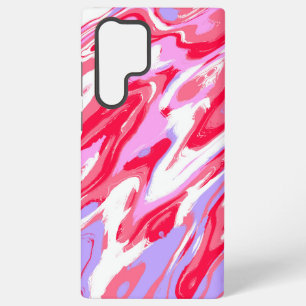 Pink Red Marble Texture Liquid Paint Mixture Samsung Galaxy Case