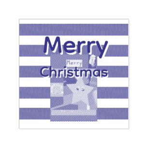 Pink Red Merry Christmas  Self-inking Stamp