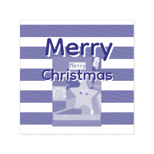 Pink Red Merry Christmas  Self-inking Stamp (Design)