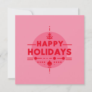 Pink Red Minimalist Typographic Corporate Holiday Card