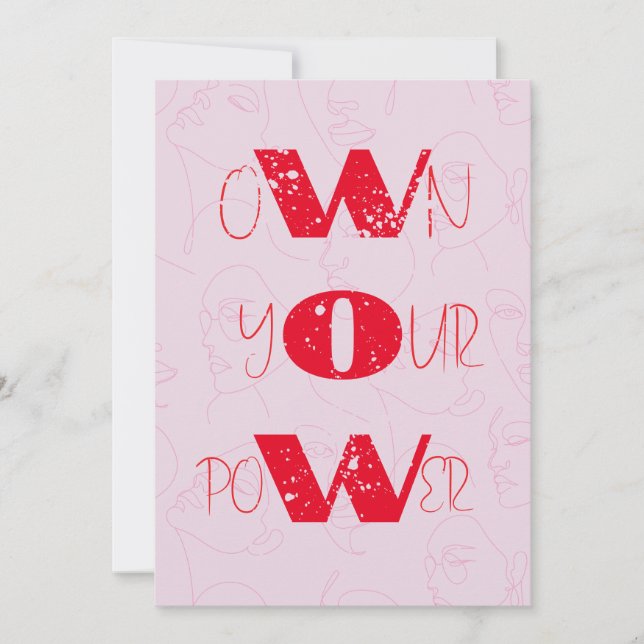 Pink Red Modern Bold Colourful Women's Day card (Front)
