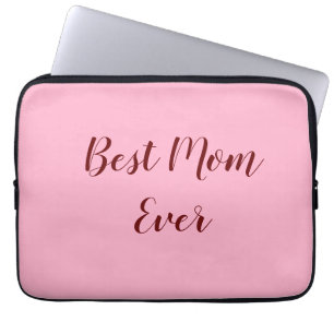 Pink red mother's day best Mom ever gift add text Laptop Sleeve