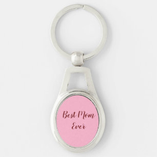 Pink red mother's day best Mum ever gift add text Key Ring