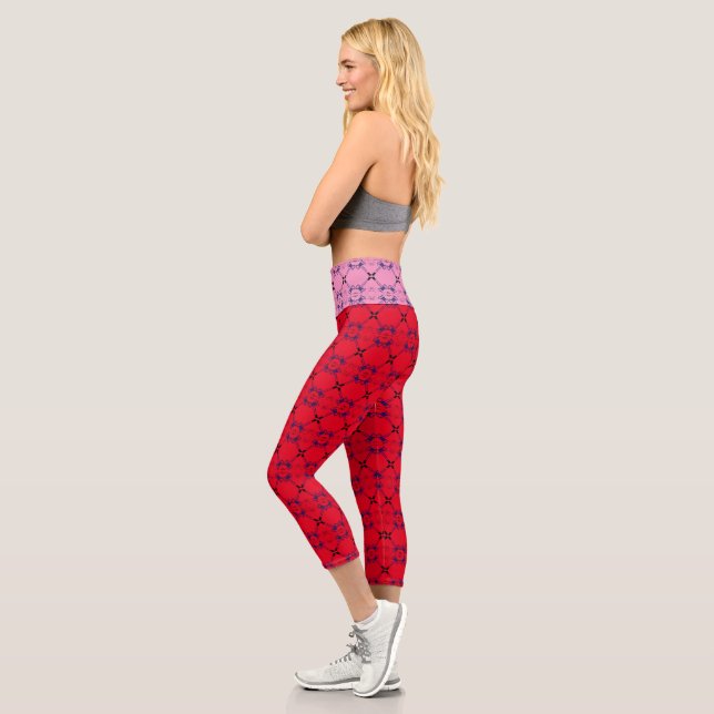 Pink Red Navy Gavels lawyer High Waisted Capris (Left)