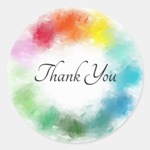 Pink Red Orange Yellow Green Blue Purple White Classic Round Sticker