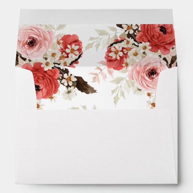 Pink & Red Pink Floral 2 Envelope (Back (Bottom))