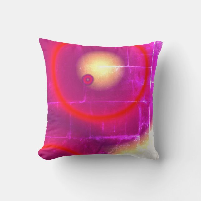 Pink Red Planets Suns Circles Astronomy Cushion (Front)