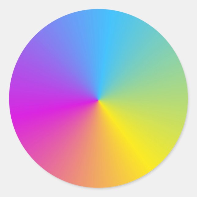 Pink Red Purple Yellow Orange Blue Green Custom Classic Round Sticker (Front)