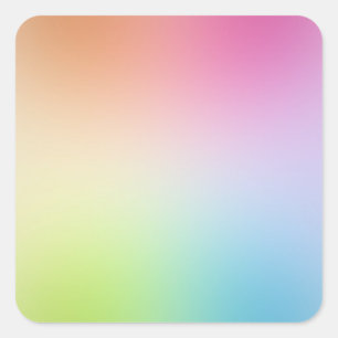 Pink Red Purple Yellow Orange Blue Green Custom Square Sticker